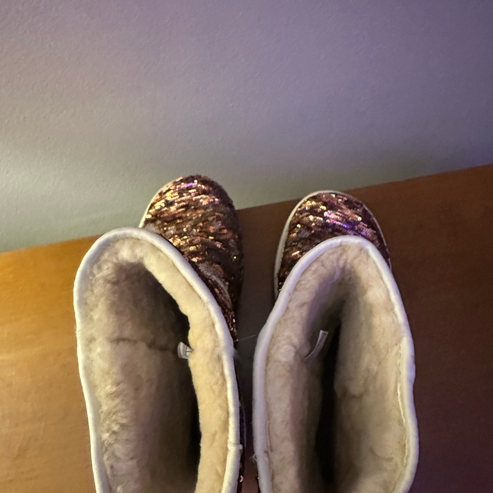 UGG Sparkling Sequin Boots with Faux Fur - Picture 5 of 7